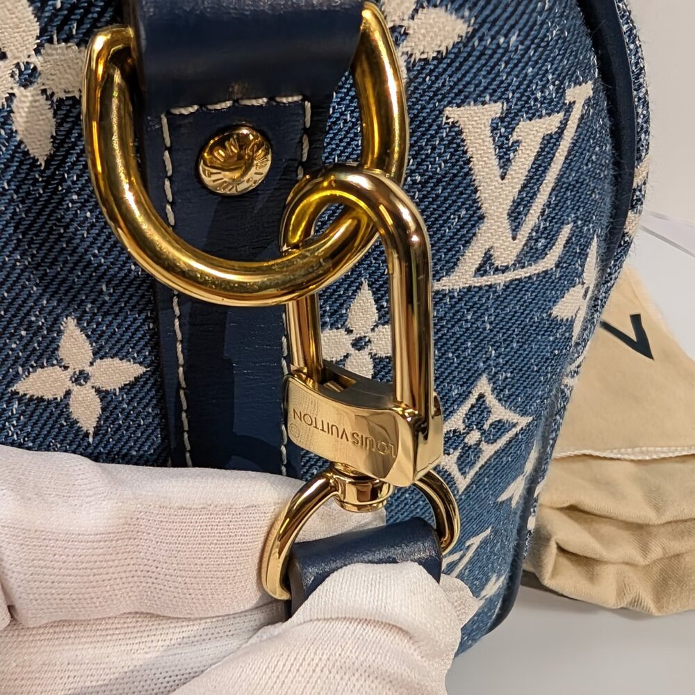 Louis Vuitton Denim Jacquard Monogram Speedy Bandoulière 25 - Picture 11 of 16